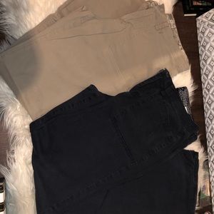 Bundle of khaki (tan and navy) pants